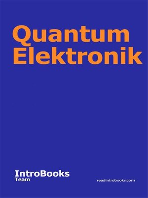 cover image of Quantum Elektronik